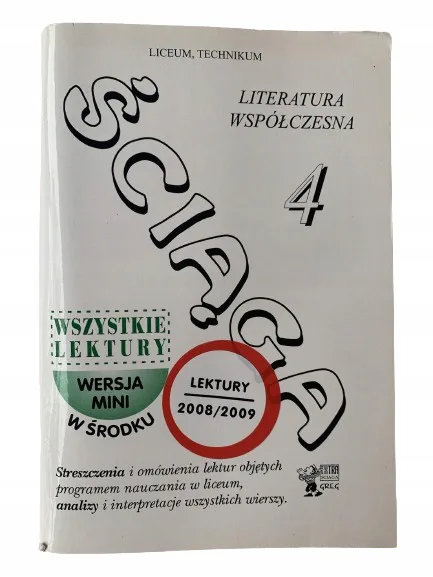Okładka: LITERATURA WSPÓŁCZESNA 4 liceum ŚCIĄGA OPRACOWANIA