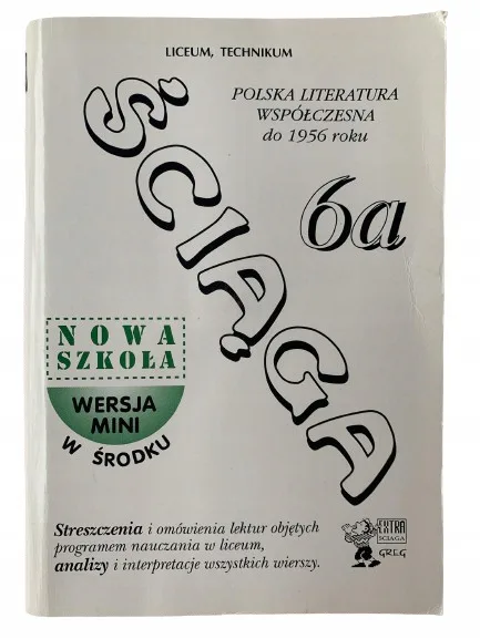 Okładka: POLSKA LITERATURA DO 1956 ŚCIĄGA OPRACOWANIA 6 A