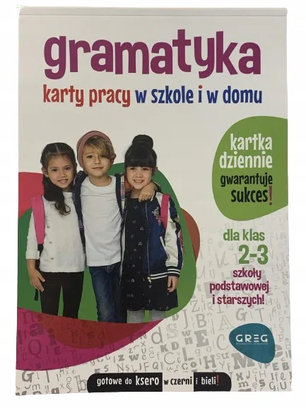 Okładka: Sprawdziany karty pracy z gramatyki klasa 2 3 GREG