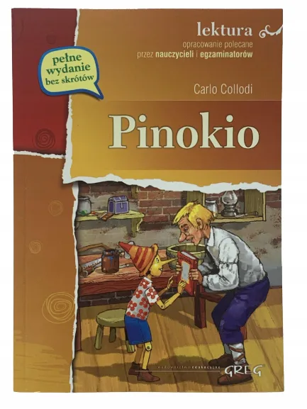 Okładka: PINOKIO Carlo Collodi Lektura z opracowaniem