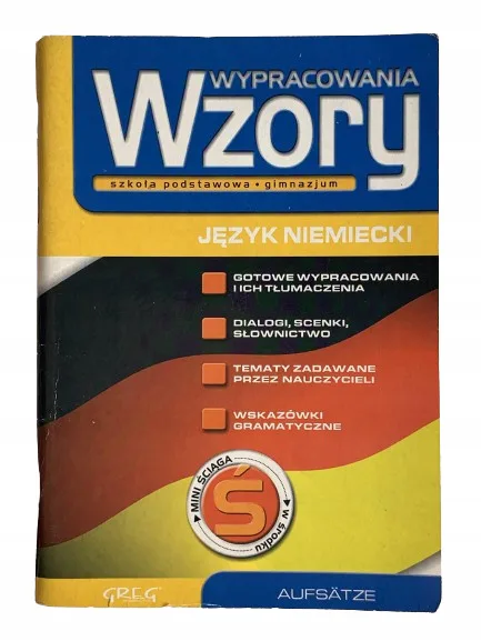 Okładka: JĘZYK niemiecki WYPRACOWANIA KLASA 6 7 8 wzory