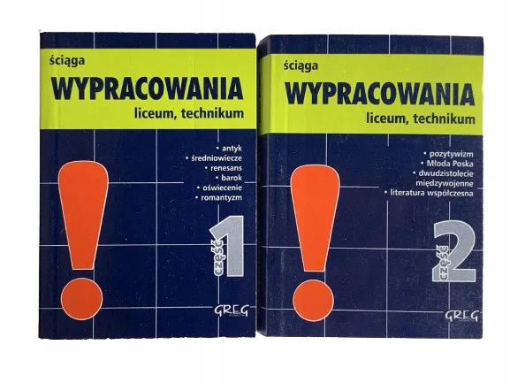 Okładka: liceum MATURA Wypracowania wersja MINI ściąga 2 sztuki komplet