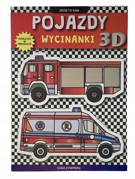 Okładka: książeczka z naklejkami POJAZDY wycinanki 3D A4