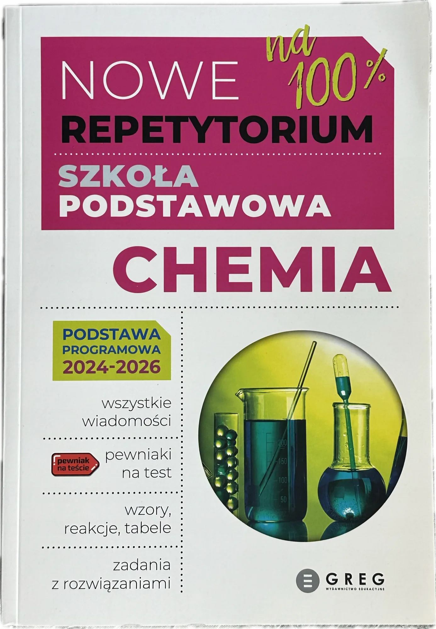 Okładka: CHemia ściąga KLASA 7 8 opracowania repetytorium powtarzanie wiadomości
