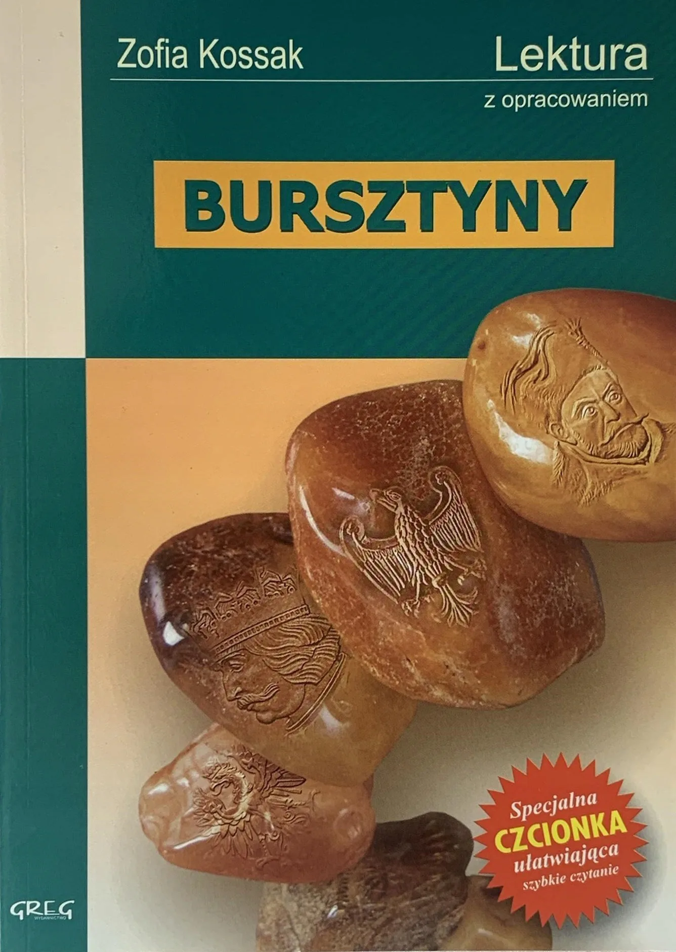 Okładka: Bursztyny Zofia Kossak lektura z opracowaniem