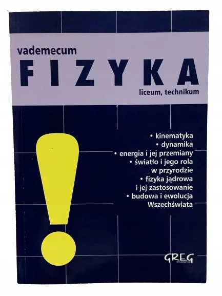 Okładka: FIZYKA ściąga liceum szkoła średnia klasa 1 2 3 LO