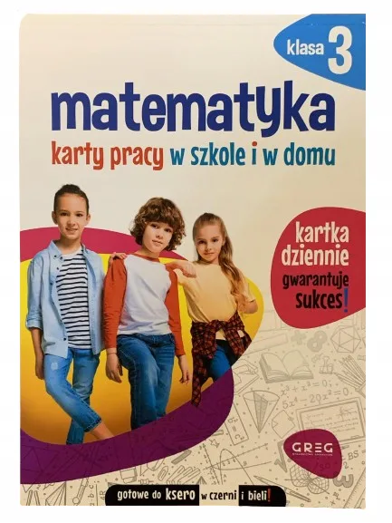 Okładka: Matematyka klasa 3 karty pracy na sprawdziany