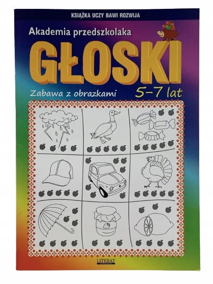 Okładka: Głoski SAMOGŁOSKI SPÓŁGŁOSKI 5 6 LAT KOLOROWANKA