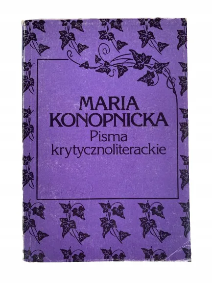 Okładka: Pisma krytycznoliterackie Maria Konopnicka