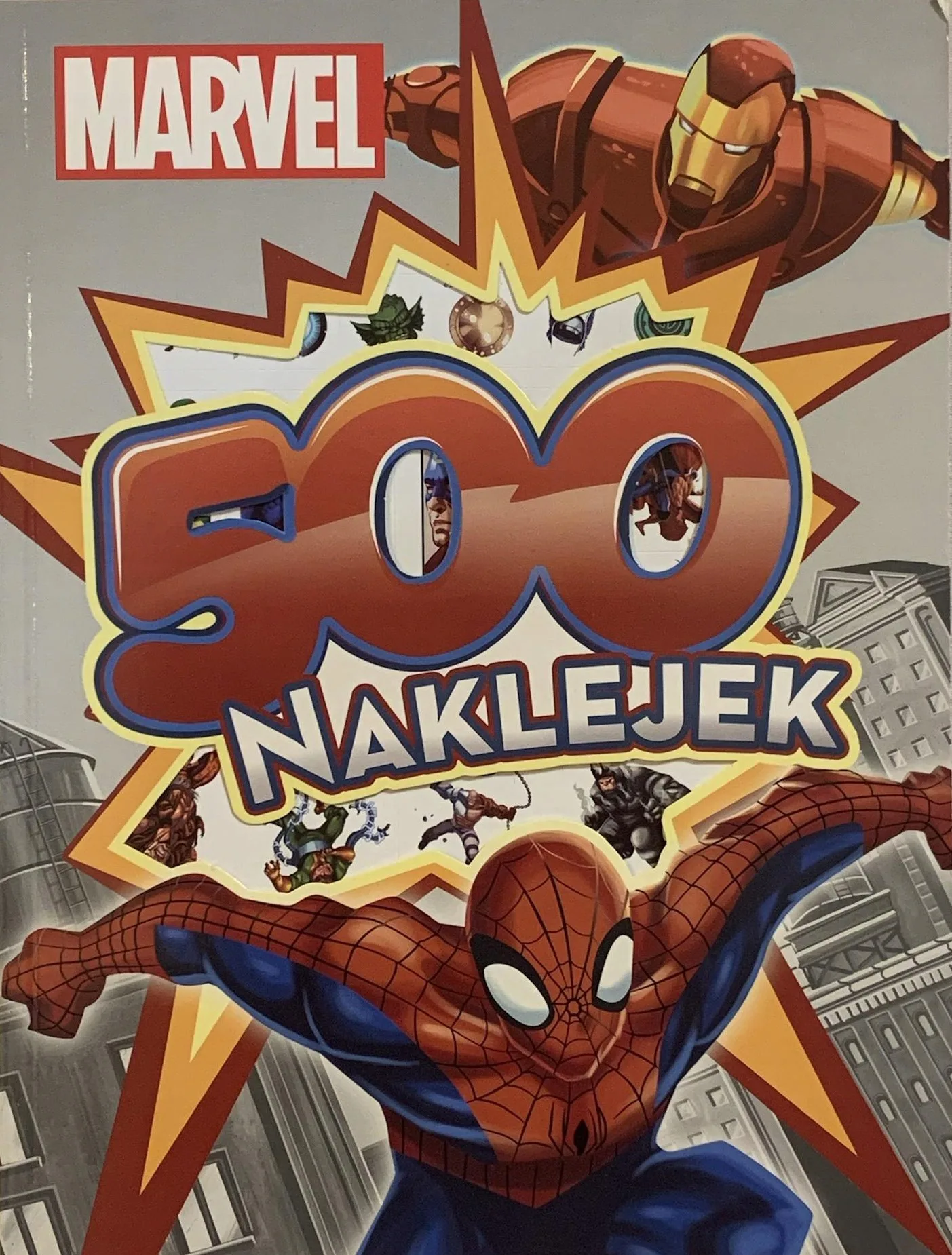 Okładka: książeczka z naklejkami Spider-man KOLOROWANKA 500 naklejek Marvel