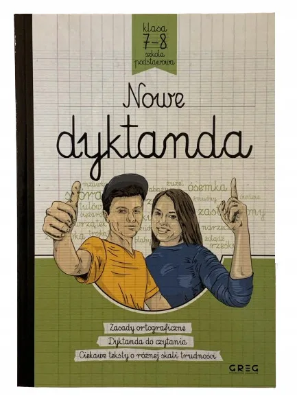 Okładka: dyktanda ortografia szkoła podstawowa klasa 7 8
