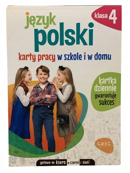 Okładka: Język polski klasa 4 karty pracy na sprawdziany
