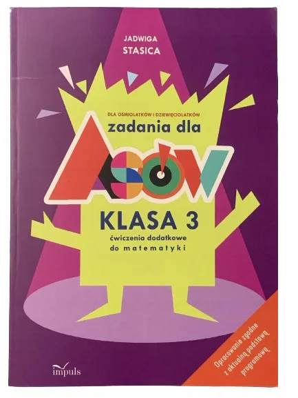 Okładka: Zbiór zadań z matematyki klasa 3 ćwiczenia dla ASA