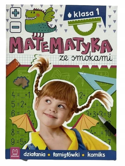 Okładka: Zbiór zadań matematyka ze smokami klasa 1 ćwiczenia zadania na sprawdziany