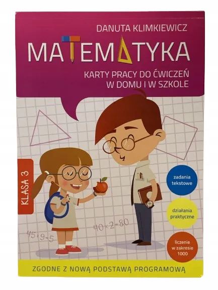 Okładka: Matematyka klasa 3 karty pracy na sprawdziany