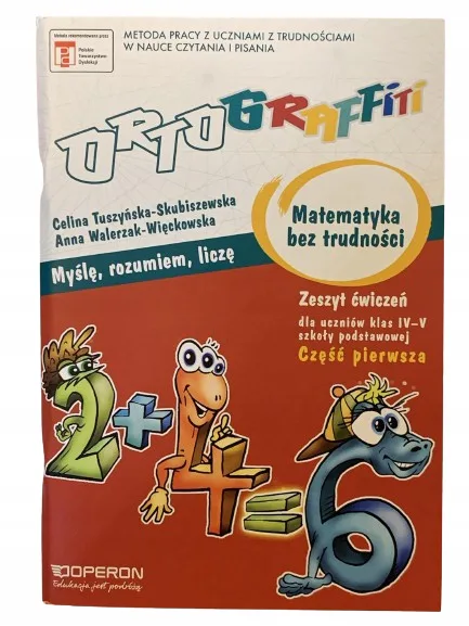 Okładka: MATEMATYKA Ortograffiti klasa 4 5 karty pracy ćwiczenia na SPRAWDZIANY A4