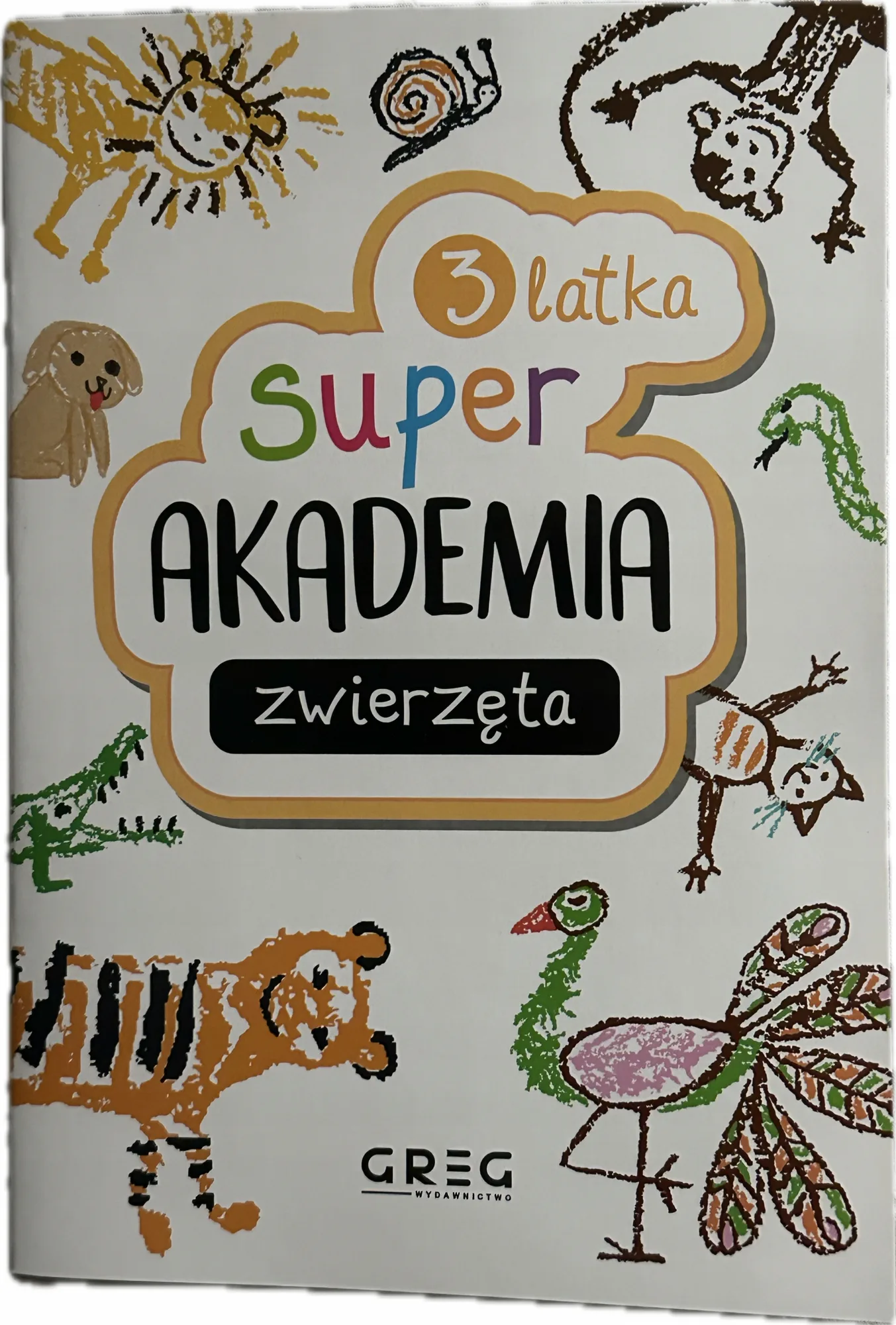 Okładka: Super akademia 3 latka książeczka edukacyjna naklejki ZWIERZĘTA