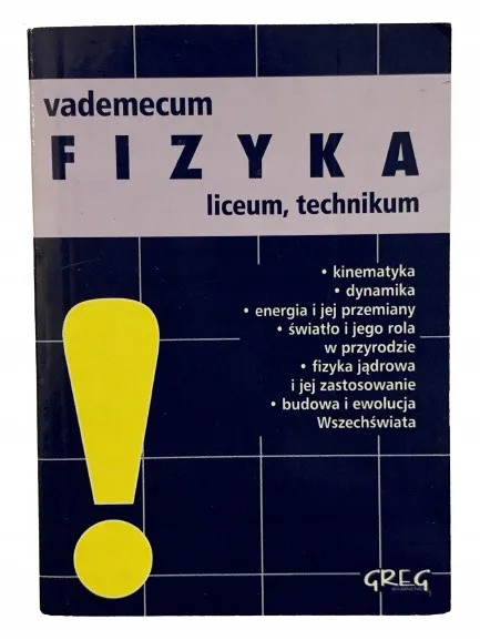 Okładka: liceum MATURA fizyka MINI ściąga vademecum LO