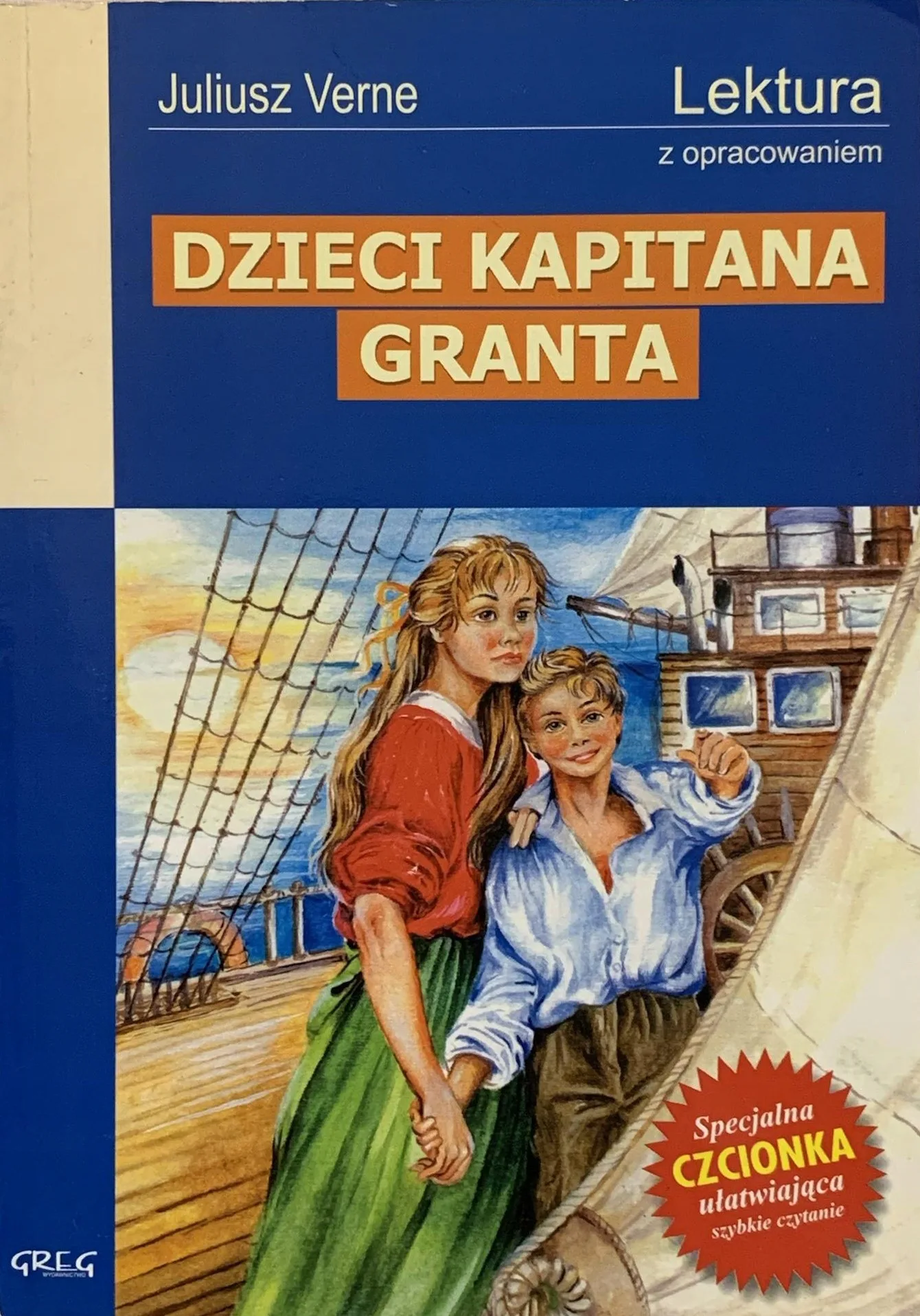 Okładka: Dzieci kapitana Granta lektura z opracowaniem streszczenie Juliusz VERNE