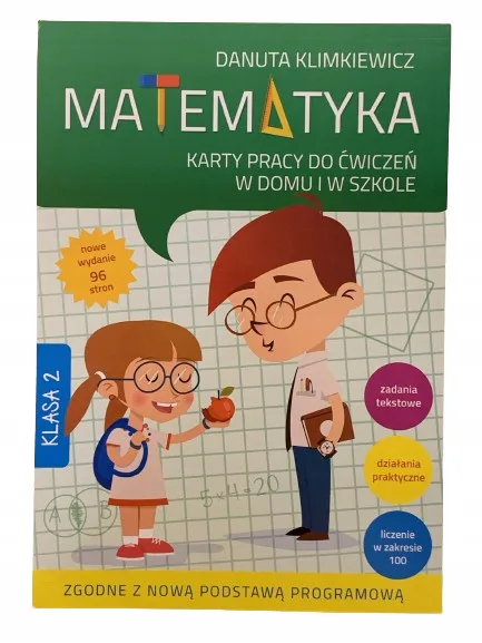 Okładka: Matematyka klasa 2 karty pracy na sprawdziany