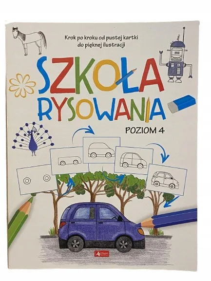 Okładka: NAUKA RYSUNKU KURS RYSOWANIA dla dzieci poziom 4