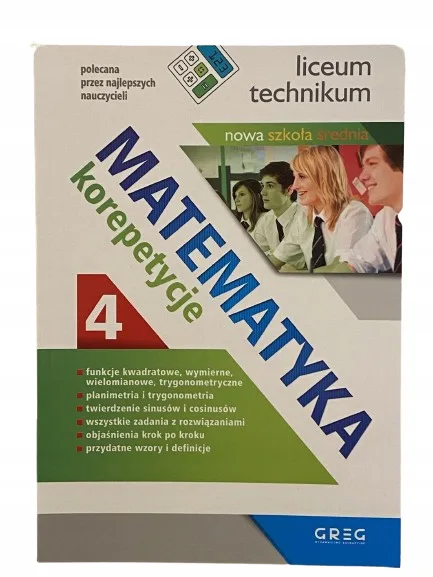 Okładka: KOREPETYCJE ściąga MATEMATYKA Liceum technikum 4