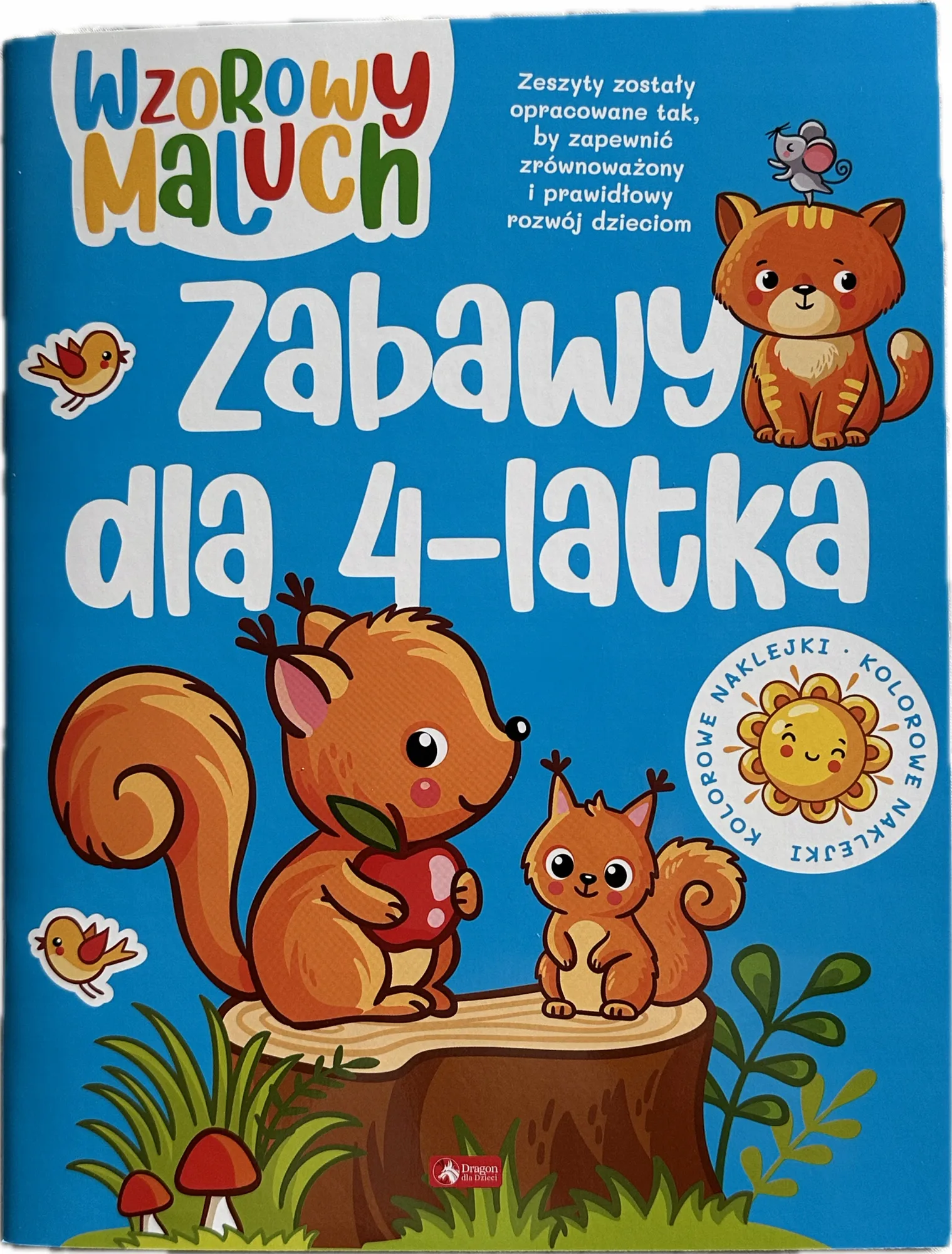 Okładka: Zabawy zadania ćwiczenia z naklejkami 4 lata czterolatek Wzorowy maluch