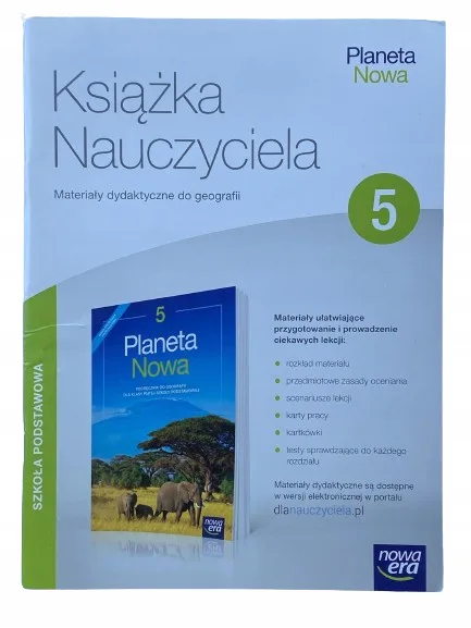 Okładka: PLANETA NOWA klasa 5 KSIĄZKA NAUCZYCIELA sprawdziany testy NOWA ERA