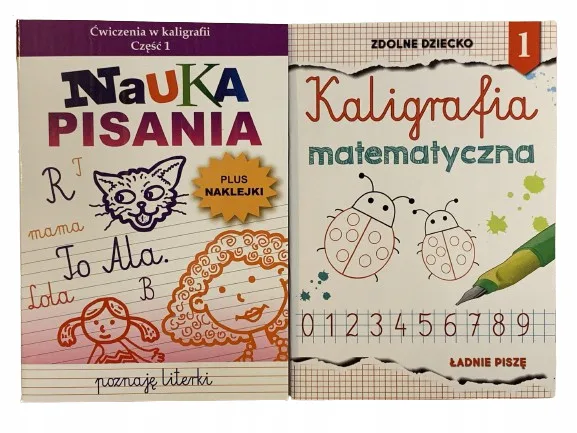 Okładka: zeszyt do kaligrafii NAUKA PISANIA litery cyfry