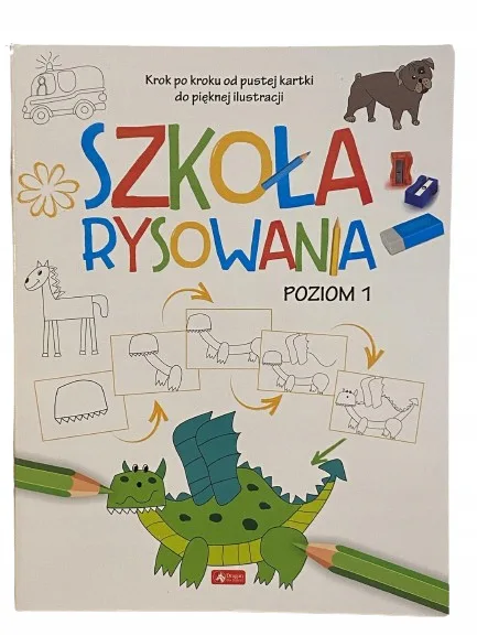 Okładka: NAUKA RYSUNKU KURS RYSOWANIA dla dzieci poziom 1