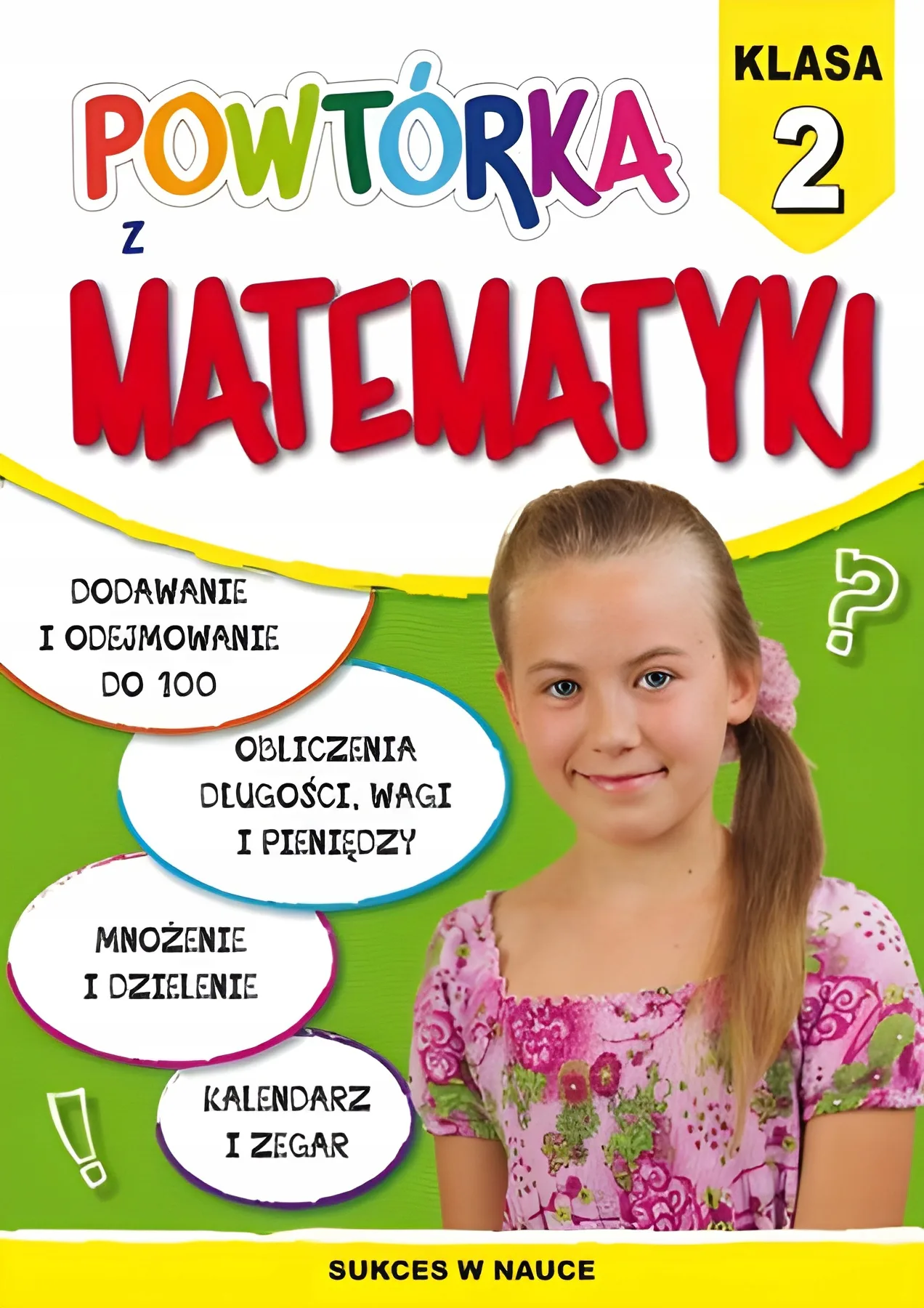 Okładka: matematyka klasa 2 zadania ćwiczenia dodawanie odejmowanie kalendarz zegar