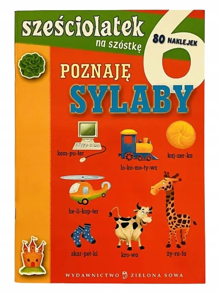 Okładka: SYLABY nauka sylabowania 6 LAT Z NAKLEJKAMI