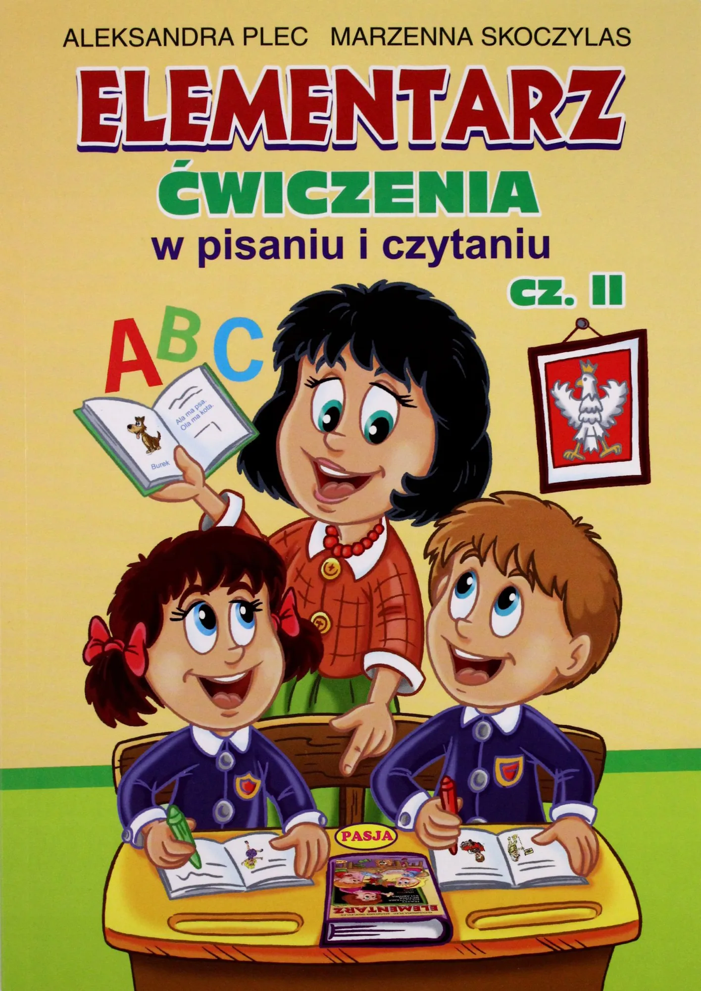 Okładka: Nauka czytania elementarz ćwiczenia w pisaniu 2 duży druk duże litery