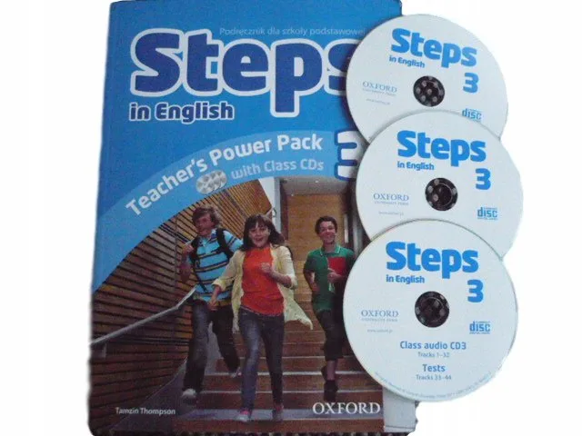 Okładka: STEPS IN ENGLISH 3 ksiązka nauczyciela 3 cd