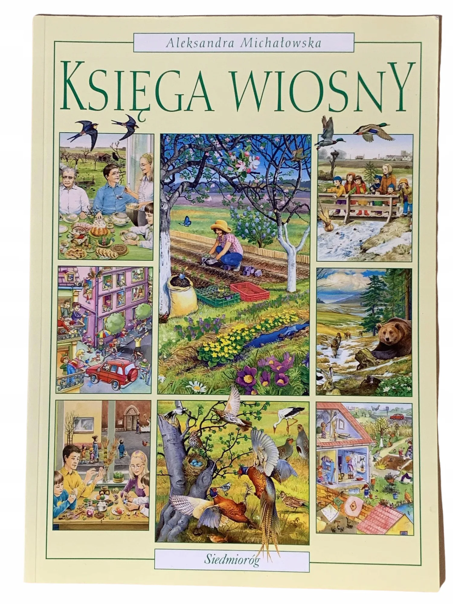 Okładka: książeczka edukacyjna WIOSNA ptaki porządki ogród