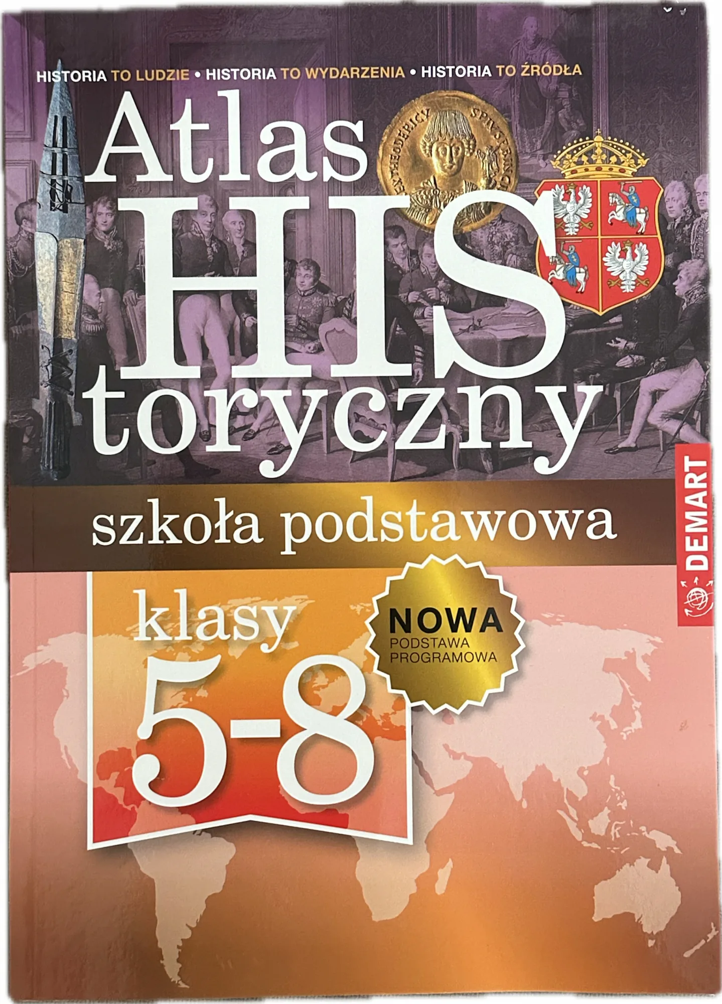 Okładka: ATLAS HISTORIA KLASA 5 6 7 8 historyczny szkoła podstawowa