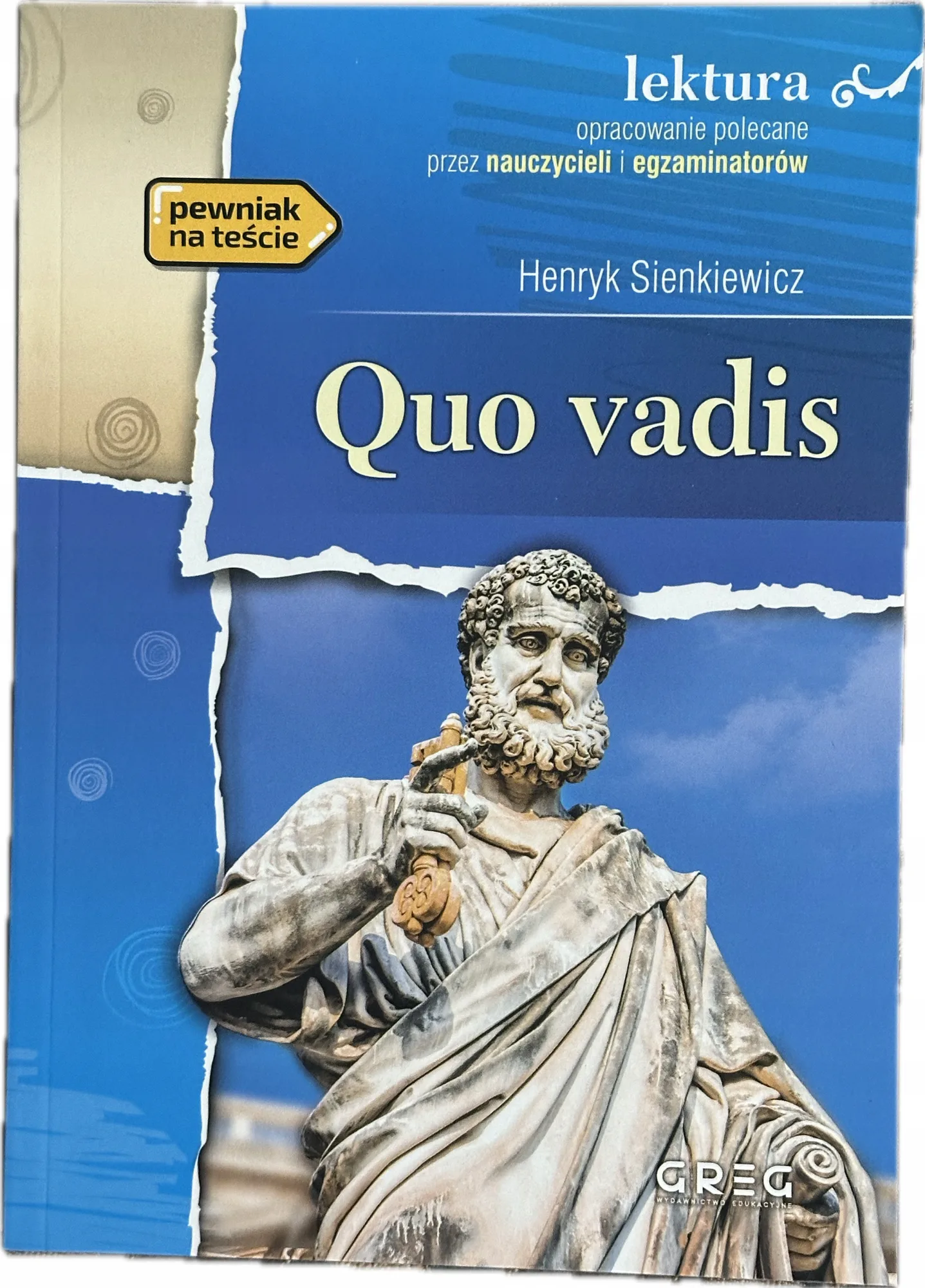 Okładka: QUO VADIS Henryk Sienkiewicz -- lektura z opracowaniem streszczenie bryk