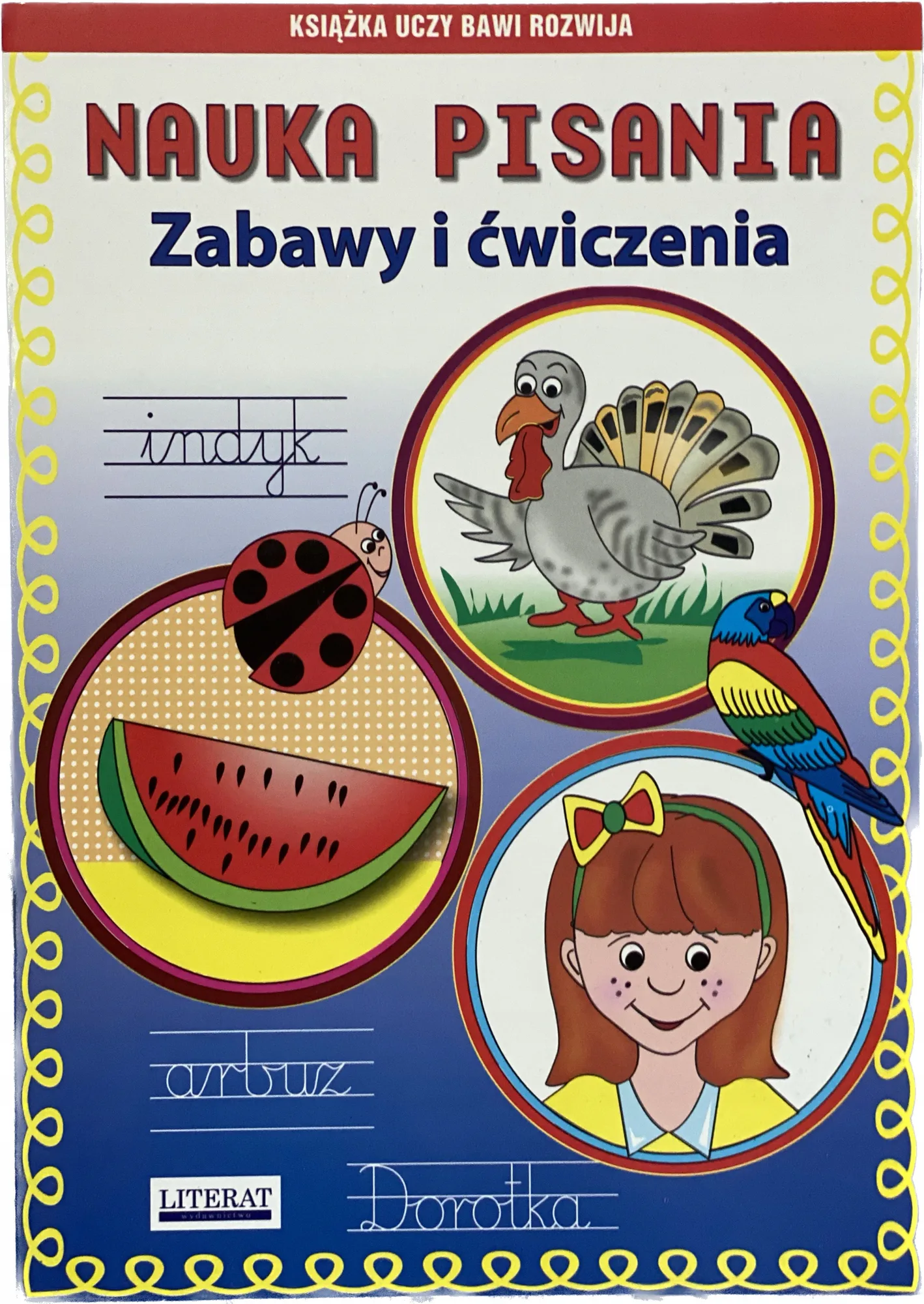 Okładka: zeszyt do kaligrafii NAUKA PISANIA literki alfabet