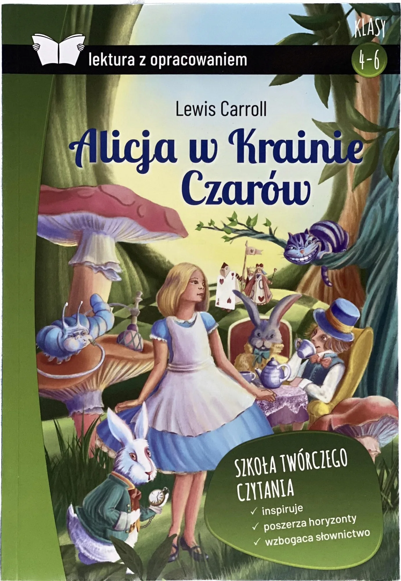 Okładka: Alicja w Krainie Czarów lektura z opracowaniem