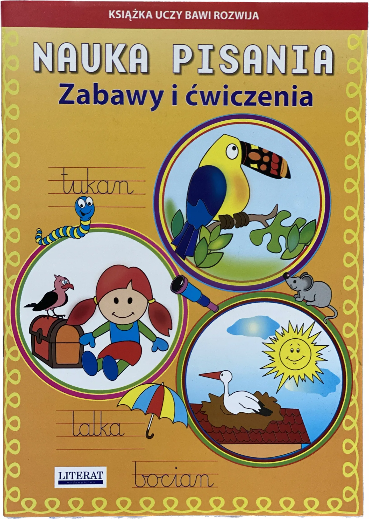 Okładka: zeszyt do kaligrafii NAUKA PISANIA literki alfabet