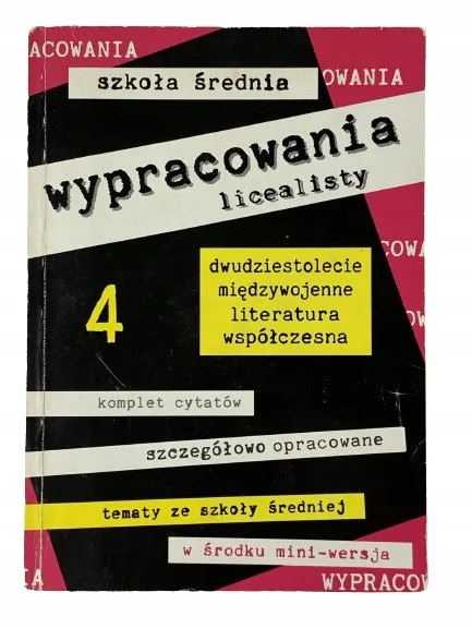 Okładka: WYPRACOWANIA LITERATURA WSPÓŁCZESNA liceum LO