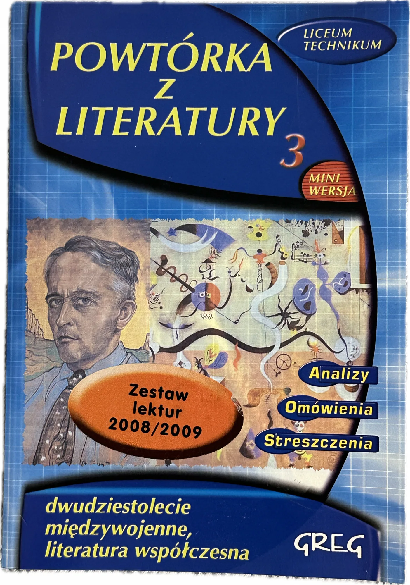 Okładka: DWUDZIESTOLECIE MIĘDZYWOJENNE Literatura współczesna bryk ściąga opracowani