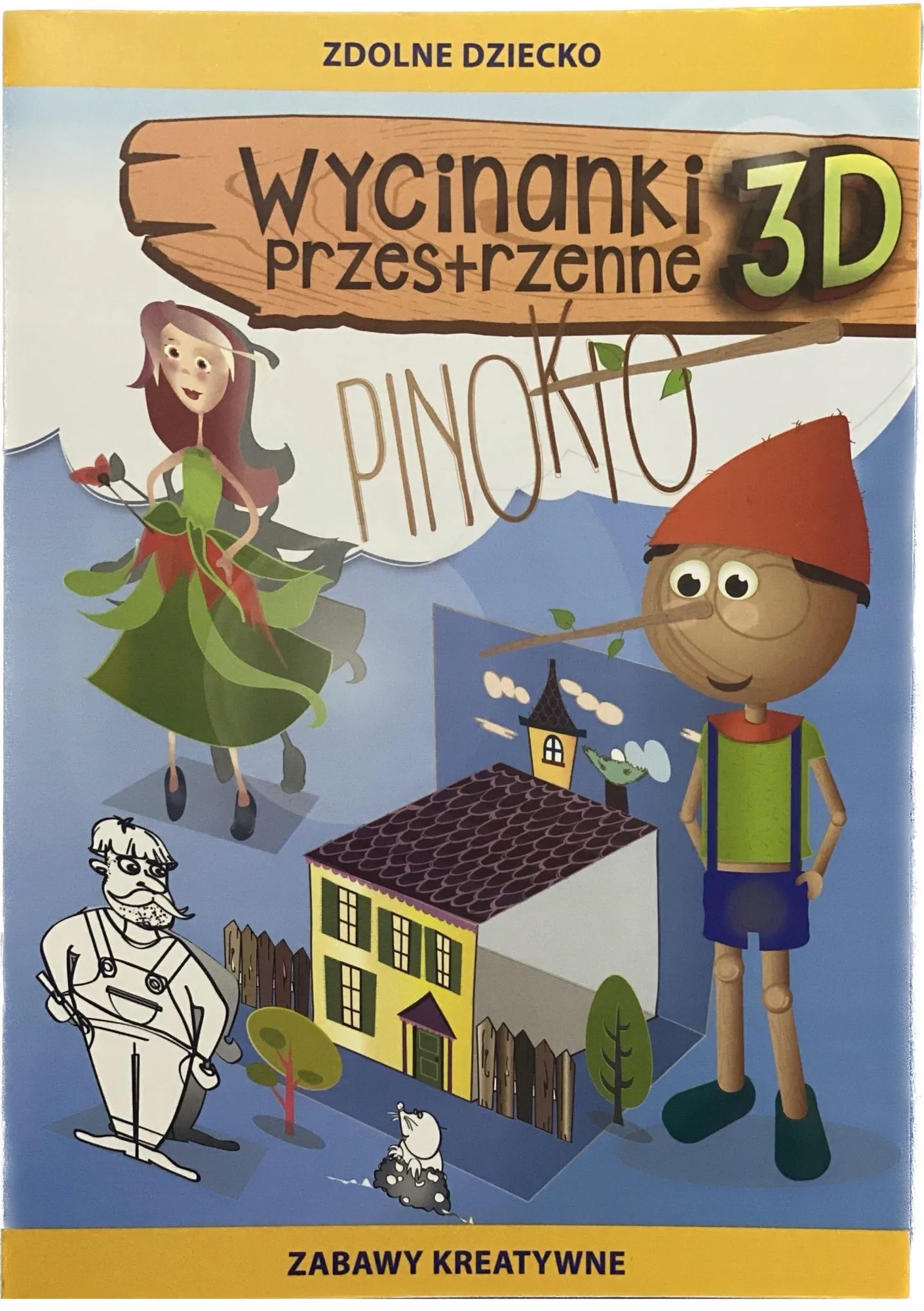 Okładka: książeczka kolorowanka wycinanka 3D PINOKIO A4