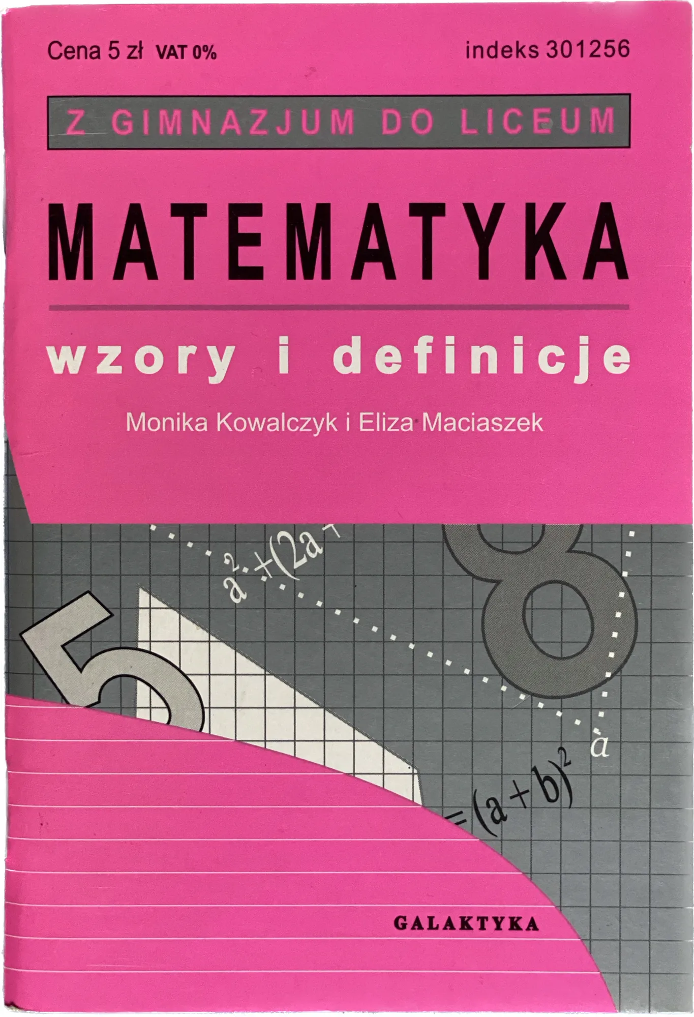 Okładka: MATEMATYKA KLASA 7 8 liceum wzory i definicje