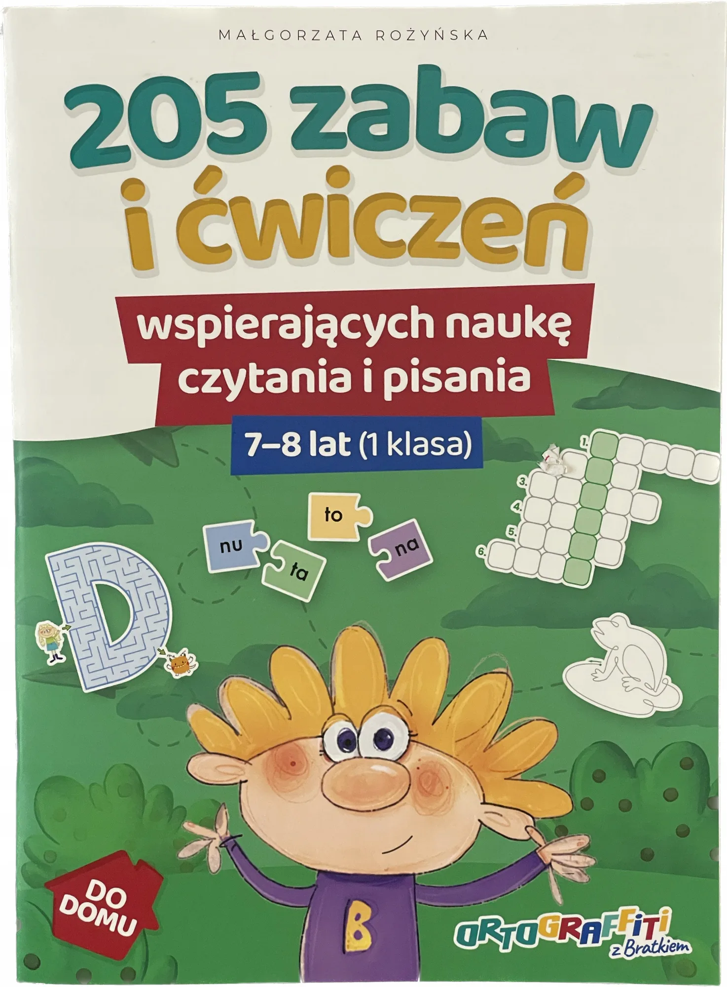 Okładka: Ćwiczenia karty pracy do nauki czytania i pisania Ortograffiti z bratkiem