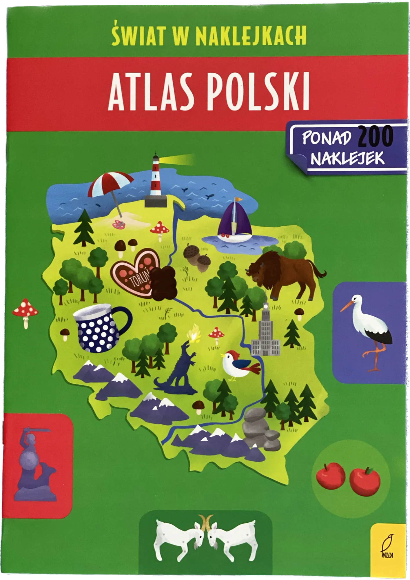 Okładka: ATLAS Polski z naklejkami dla dzieci FORMAT A4