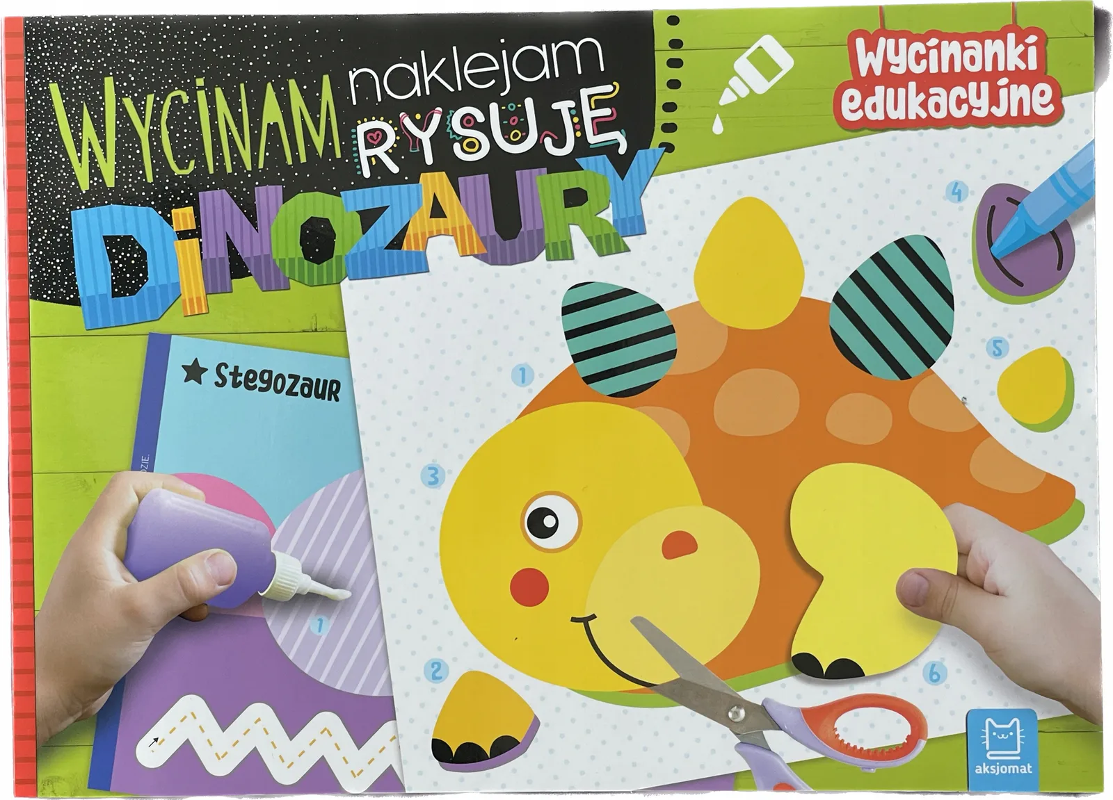Okładka: DINOZAURY WYCINANKA WYKLEJANKA edukacyjna