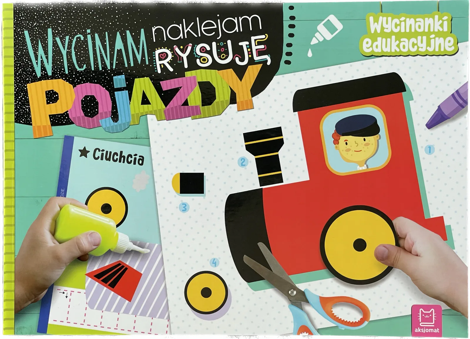 Okładka: książeczka edukacyjna POJAZDY wycinanki A4 auta