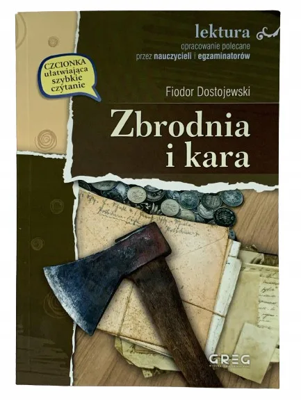 Okładka: ZBRODNIA I KARA DOSTOJEWSKI lektura z opracowaniem