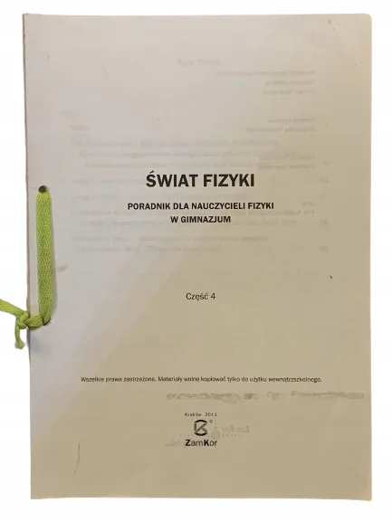 Okładka: ŚWIAT FIZYKI 4 KSIĄZKA NAUCZYCIELA sprawdziany 7 8